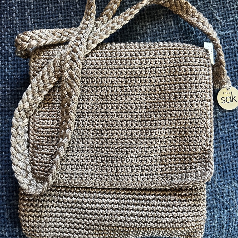 The Sak Woven Crossbody Bag in Tan